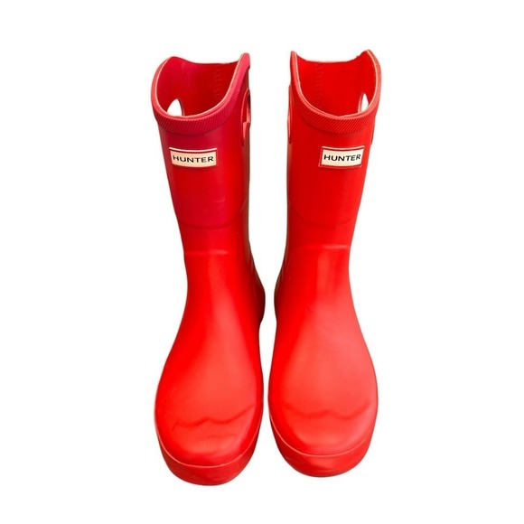 Hunter Kids Wellington Rain Boots Red Waterproof Pull On Size‎ 4 main image 4